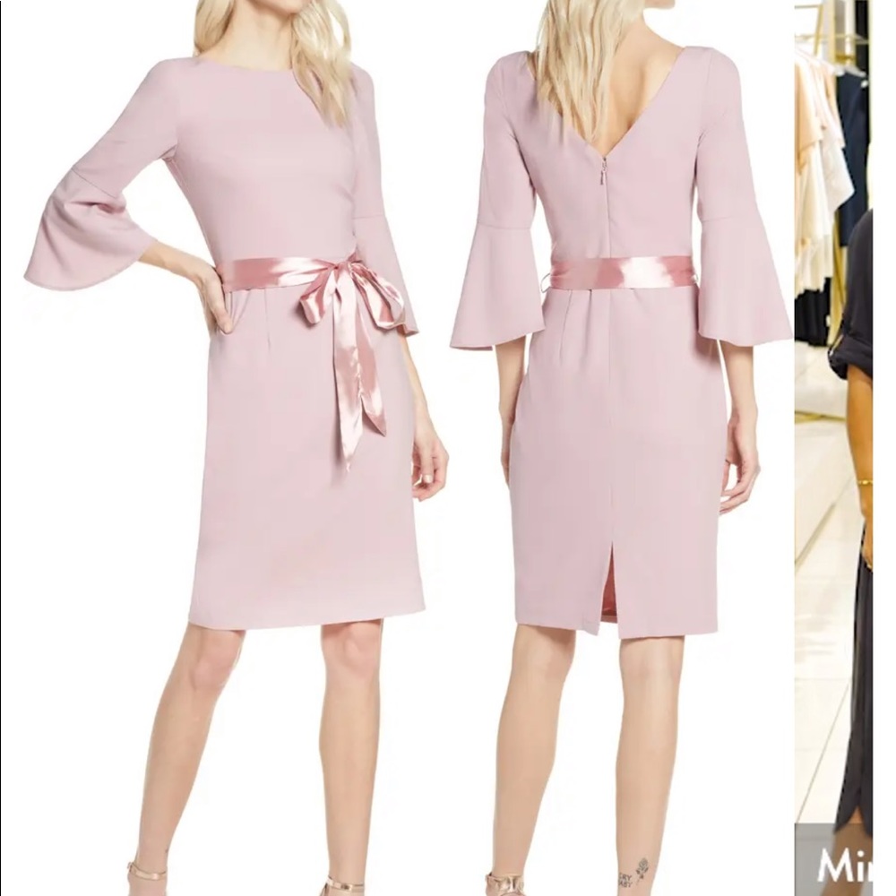 CHIU CHI LONDON Louanna Satin Tie Cocktail Dress